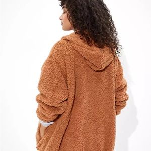 Aerie Fluffy Sherpa Full Zip Sweater